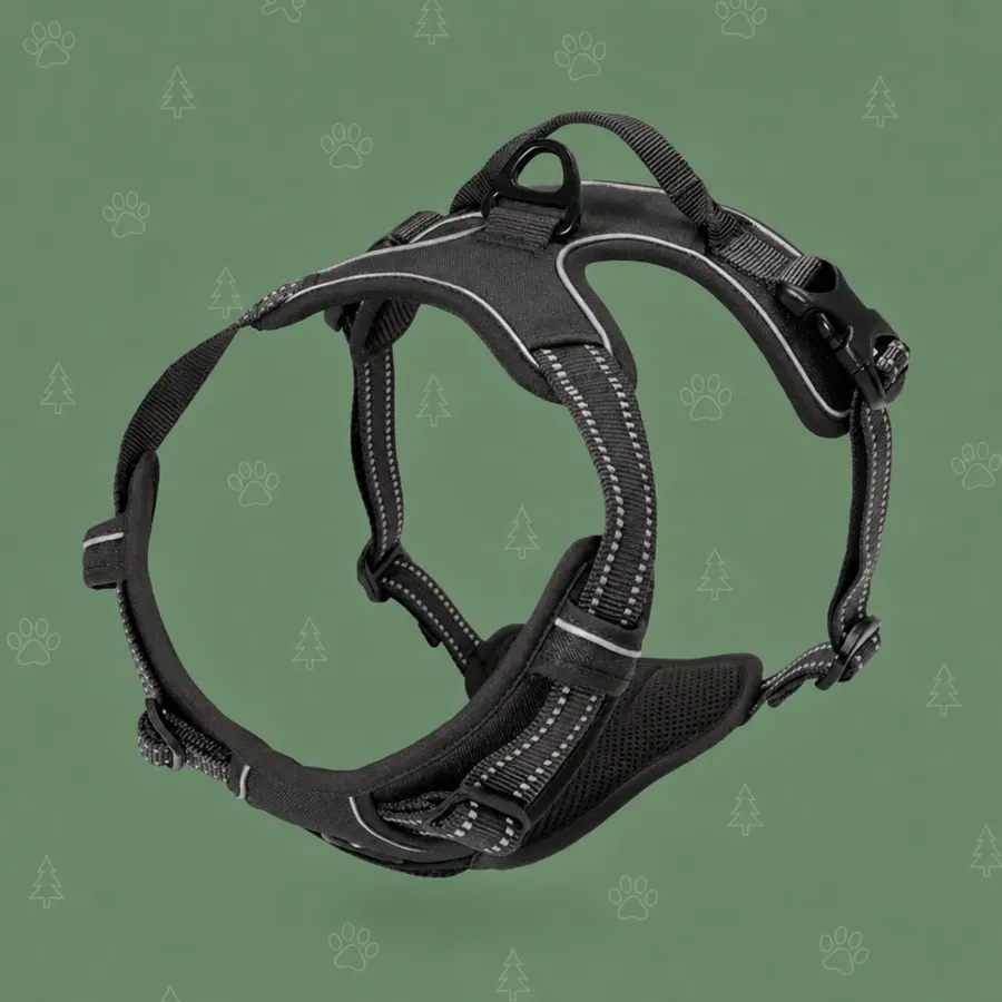 Harnais anti-traction Classique noir avec clip frontal